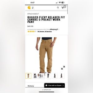 Carhartt Rugged Flex Relaxed Fit Canvas 5-pocket work pants